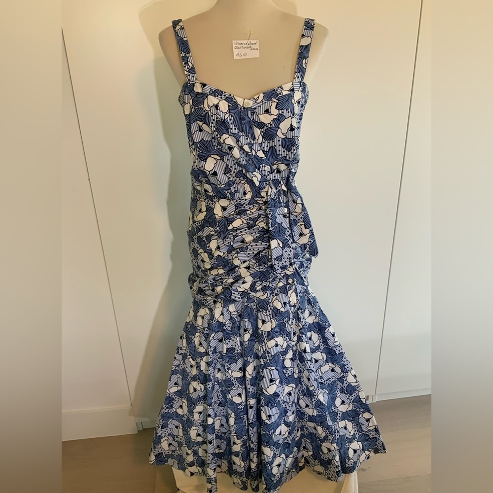 VERONICA BEARD NWT T-Strap maxi dress, buttons down the front, ruching at waist.
